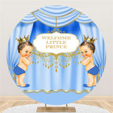 Willkommen Wenig Prinz Blau Vorhang Babydusche Hintergrund